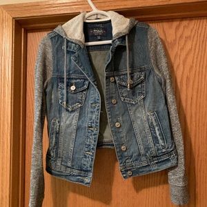 Hooded Silver Jean Jacket